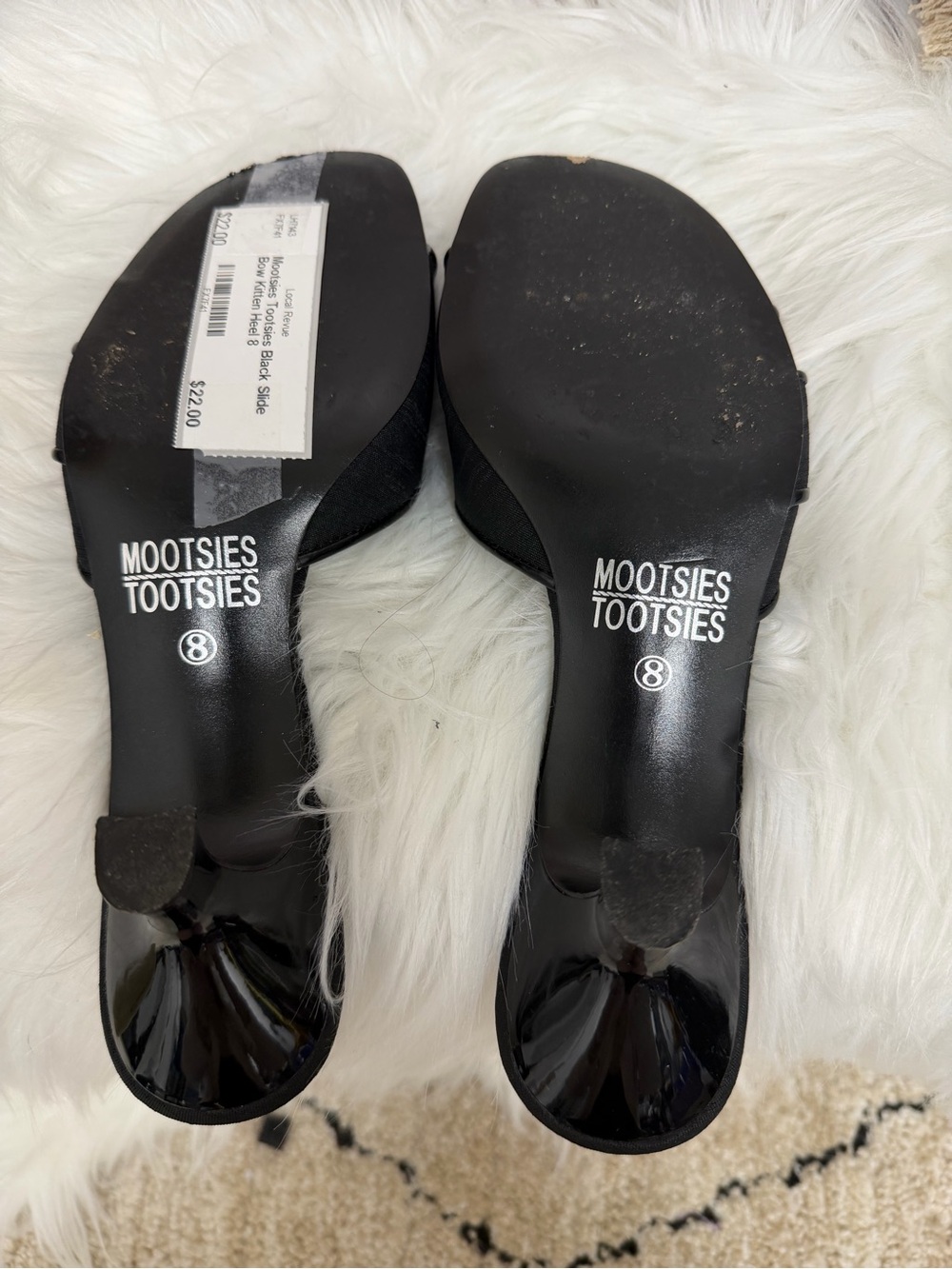 Mootsies Tootsies Black Bow Kitten Heels - Picture 4 of 4